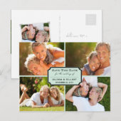  klassieke kookplaat vier foto slaat de datum op aankondigingskaart (Voorkant / Achterkant)