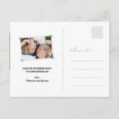  klassieke kookplaat vier foto slaat de datum op aankondigingskaart (Achterkant)