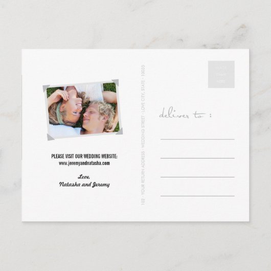  klassieke kookplaat vier foto slaat de datum op aankondigingskaart (Achterkant)