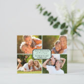  klassieke kookplaat vier foto slaat de datum op aankondigingskaart (Staand voorkant)