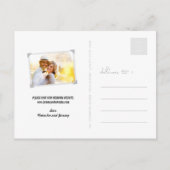 klassieke kookplaat vier foto slaat de datum op aankondigingskaart (Achterkant)