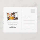 klassieke kookplaat vier foto slaat de datum op aankondigingskaart (Achterkant)