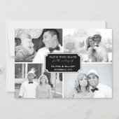  klassieke kookplaat vier foto slaat de datum op magnetische uitnodiging (Voorkant)