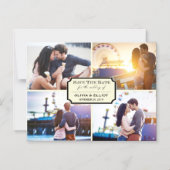 klassieke kookplaat vier foto slaat de datum op magnetische uitnodiging (Voorkant)