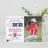 Klassieke kool Baseball Kinder foto Birthday Kaart (Staand voorkant)