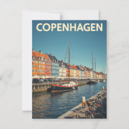 Klassieke Kopenhagen Nyhavn Harbour Briefkaart