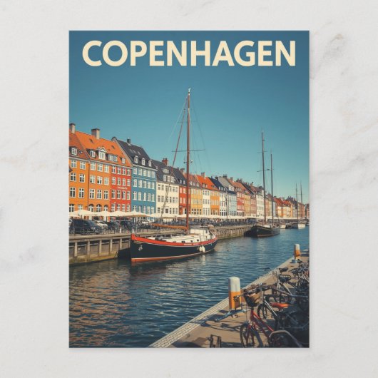 Klassieke Kopenhagen Nyhavn Harbour Briefkaart (Voorkant)