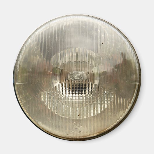 Klassieke koplamp met ronde, heldere glazen lens magneet (Voorkant)