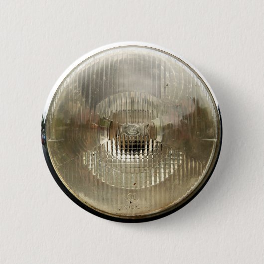 Klassieke koplamp met ronde, heldere glazen lens ronde button 5,7 cm (Voorkant)