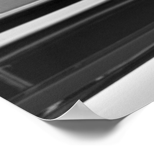 klassieke koplamp zwarte en witte auto poster (Hoek)