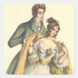 Klassieke Koppel Victoriaanse Kerst Sticker