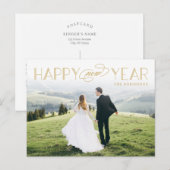 Klassieke koptekst bewerkbare kleur nieuwjaar Brie Feestdagenkaart (Voorkant / Achterkant)