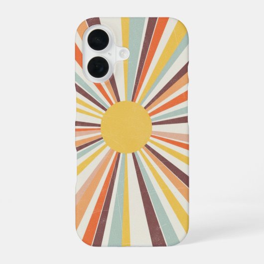 Klassieke Kosmische Zon iPhone 16 Hoesje (Achterkant)