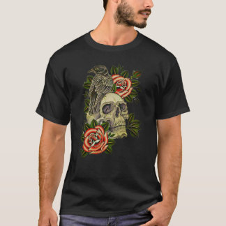 Klassieke Kraai En Rozen T-shirt