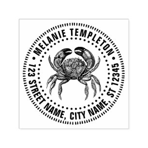 Klassieke Krab #1 Tekening Naam Retouradres Zelfinktende Stempel