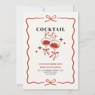 klassieke krabbel tekening cocktailparty uitnodigi kaart