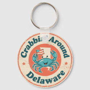 Klassieke krabvangst rond Delaware-krab Sleutelhanger