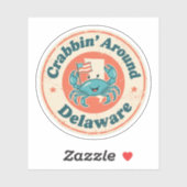 Klassieke krabvangst rond Delaware-krab Sticker (Vel)