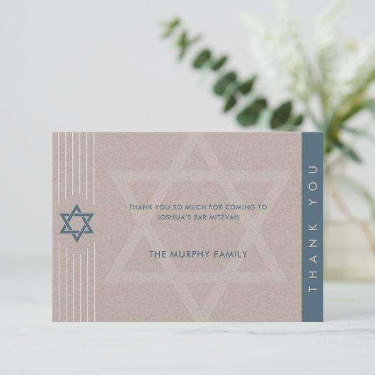 Klassieke Kraft Bar Mitzvah - Hartelijk dank Bedankkaart (Staand voorkant)