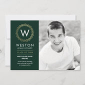 Klassieke krans BEWERKBARE KLEUR Afstudeeruitnodig Kaart (Voorkant)