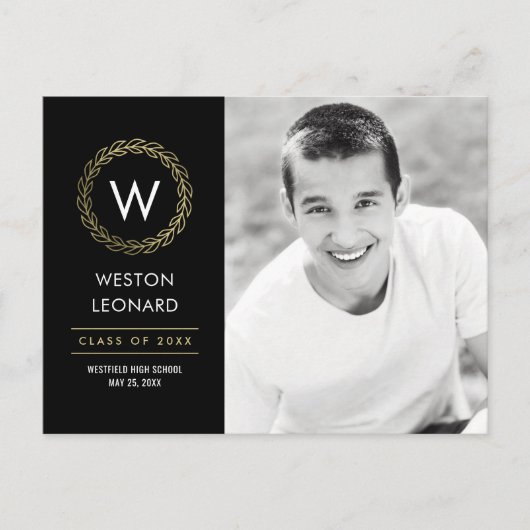 Klassieke Krans Bewerkbare Kleur Afstuderen Briefk Briefkaart (Voorkant)