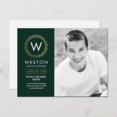 Klassieke Krans BEWERKBARE KLEUR Afstuderen Briefk Uitnodiging Briefkaart (Voorkant / Achterkant)