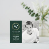 Klassieke Krans BEWERKBARE KLEUR Afstuderen Briefk Uitnodiging Briefkaart (Staand voorkant)