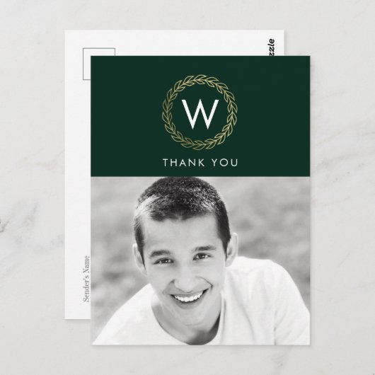 Klassieke Krans BEWERKBARE KLEUR Dank u Briefkaart (Voorkant / Achterkant)