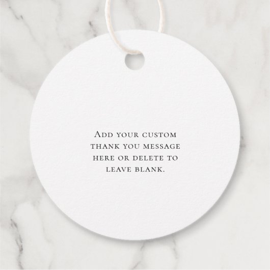 Klassieke Krans Crest Monogram Elegante Huwelijk Bedankjes Labels (Achterkant)