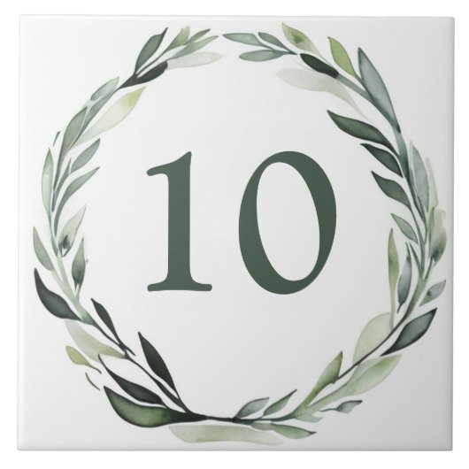 Klassieke Krans Custom House Nummer Bord Sign Tegeltje (Voorkant)