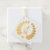 Klassieke krans Eenvoudig Monogram Bruiloft Bedankjes Labels (Met doos)