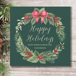 Klassieke krans Kerstmis Feestdagenkaart