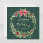 Klassieke krans Kerstmis Feestdagenkaart (Voorkant)