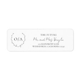 Klassieke krans monogram trouwjurk elegant etiket