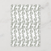 Klassieke Krans Sage Groene Elegante Bruiloft INFO Informatiekaartje (Achterkant)