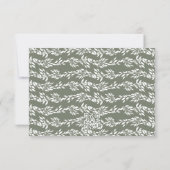 Klassieke Krans Sage Groene Elegante Bruiloft Webs RSVP Kaartje (Achterkant)