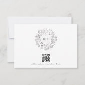 Klassieke krans website QR CODE TERUG bruiloft RSVP Kaartje (Achterkant)