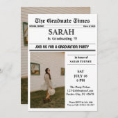 Klassieke krant stijl voorpagina Afstuderen Kaart (Voorkant / Achterkant)