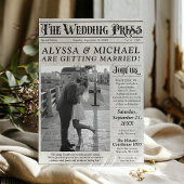 Klassieke  krant Unieke foto bruiloft Kaart