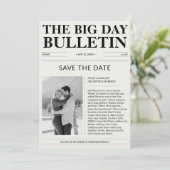  Klassieke Krant Winter Trouwfoto Save The Date (Staand voorkant)