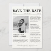 Klassieke  krant Winter Wedding Foto Save The Date (Voorkant)