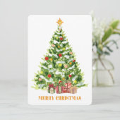 Klassieke Krattenboomstammen - Cadeaus Waterverf Feestdagenkaart (Staand voorkant)