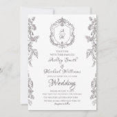 Klassieke Kreeft Minimalistische Eenvoudige Monogr Kaart (Voorkant)