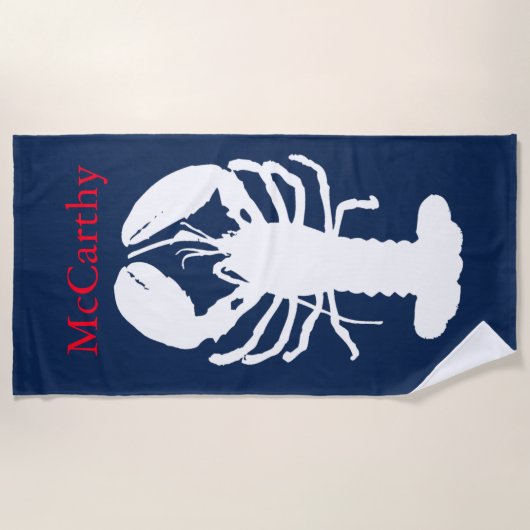 Klassieke kreeft van de marine strandlaken (Voorkant)