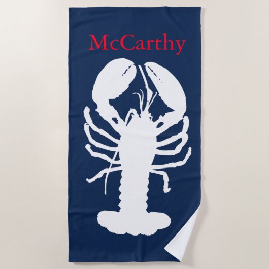 Klassieke kreeft van de marine strandlaken (Voorkant)