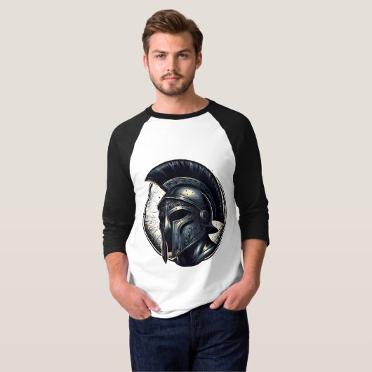 Klassieke krijger helm ontwerp T-shirt (Voorkant volledig)