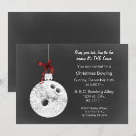 Klassieke krijtbord Kerst Bowling Uitnodigingen
