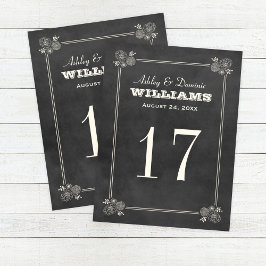 Klassieke krijtbord monogram tafelnummerkaart briefkaart