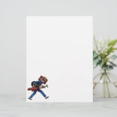 Klassieke kruier in uniform, koffer en golfclub (Staand voorkant)