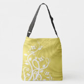 Klassieke Krullen Over Gele Kunst Crossbody Tas (Achterkant)